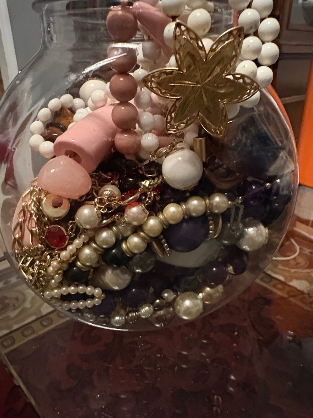 Mixed Vintage Lot with Pink, White, Gold and Purple Accents 1.12 LBS